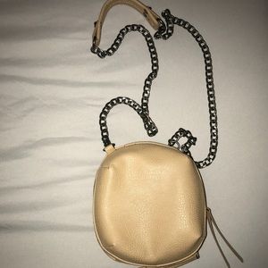 Leather Neutral colored cross bag